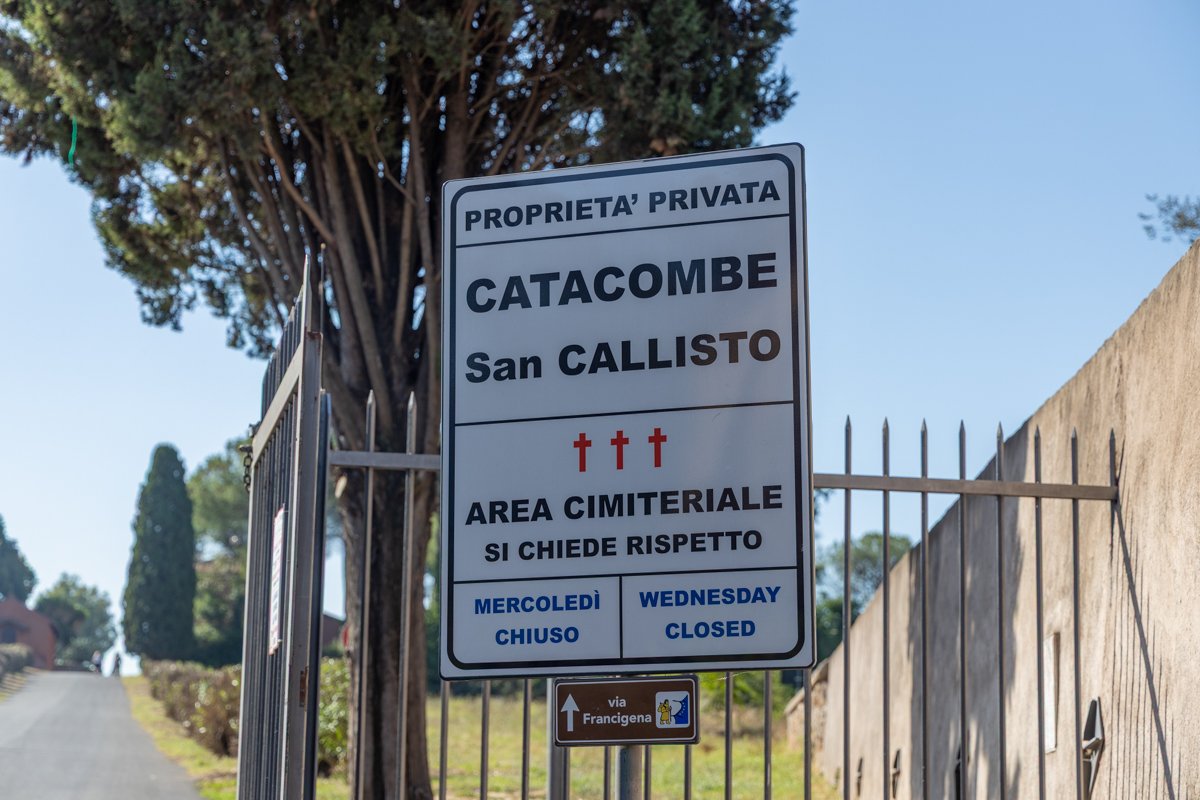 Panneau des Catacombes de San Callisto