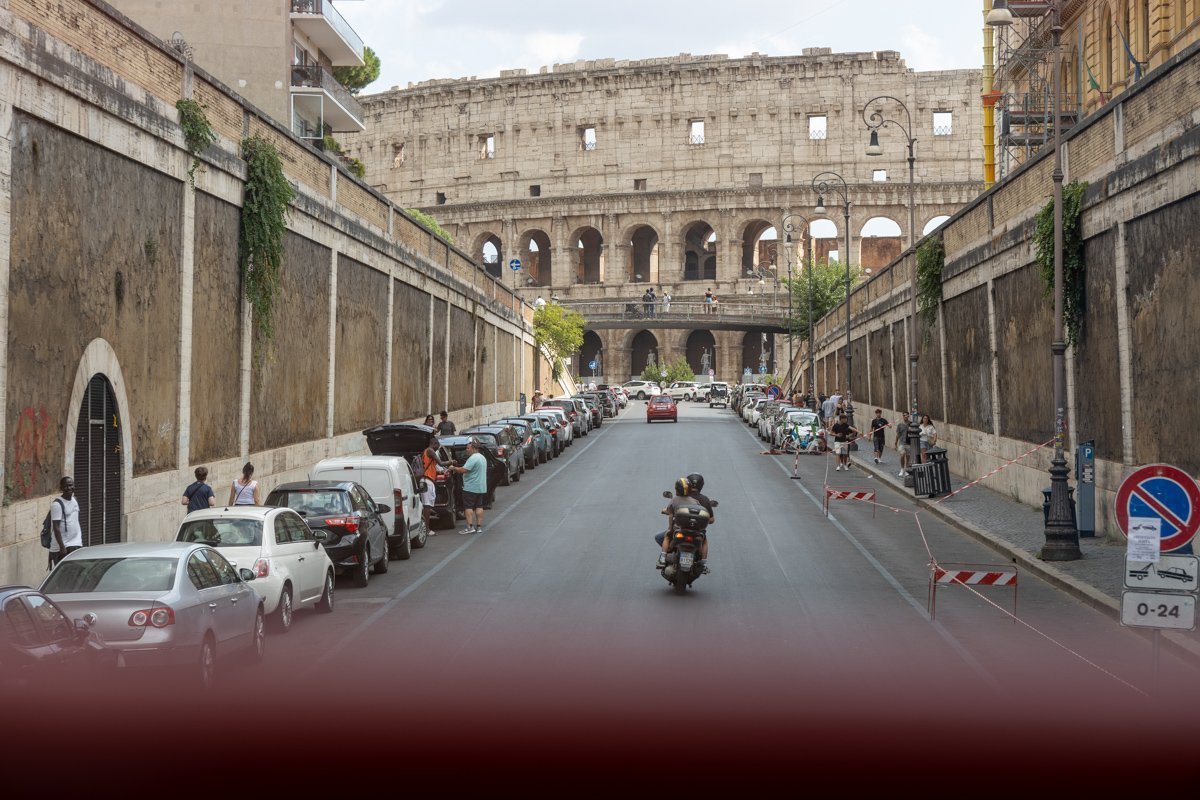 Colisée depuis le haut du bus