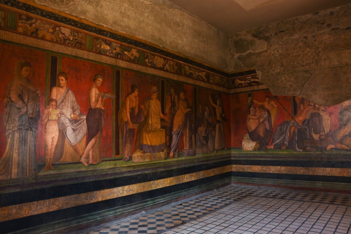 Fresque dans la Villa des Mystères