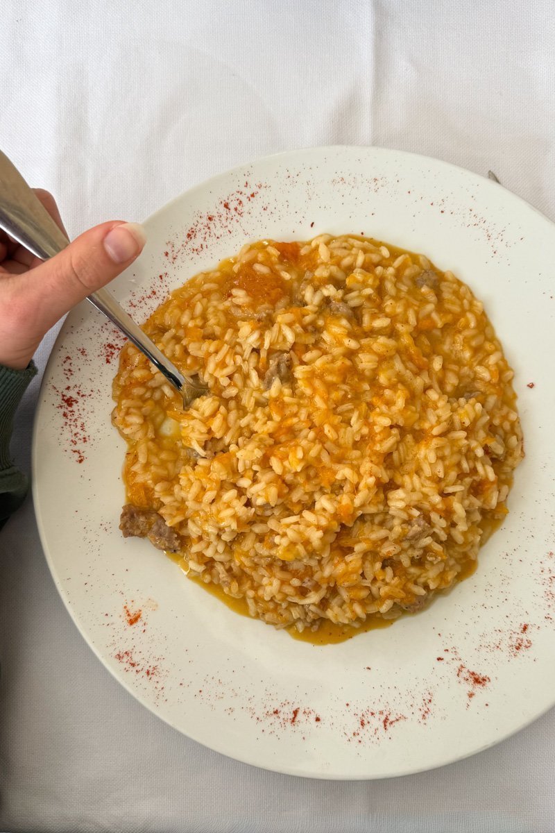 rissoto de viande plat